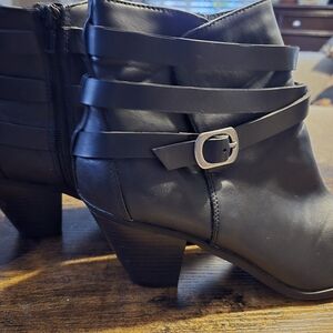 Bootie Ankle Shoe Heel  Almond Toe  Casual Dress Boot Work Stylish